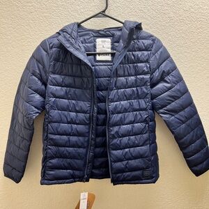 GAP Blue Quilted Puffer Jacket with Hood